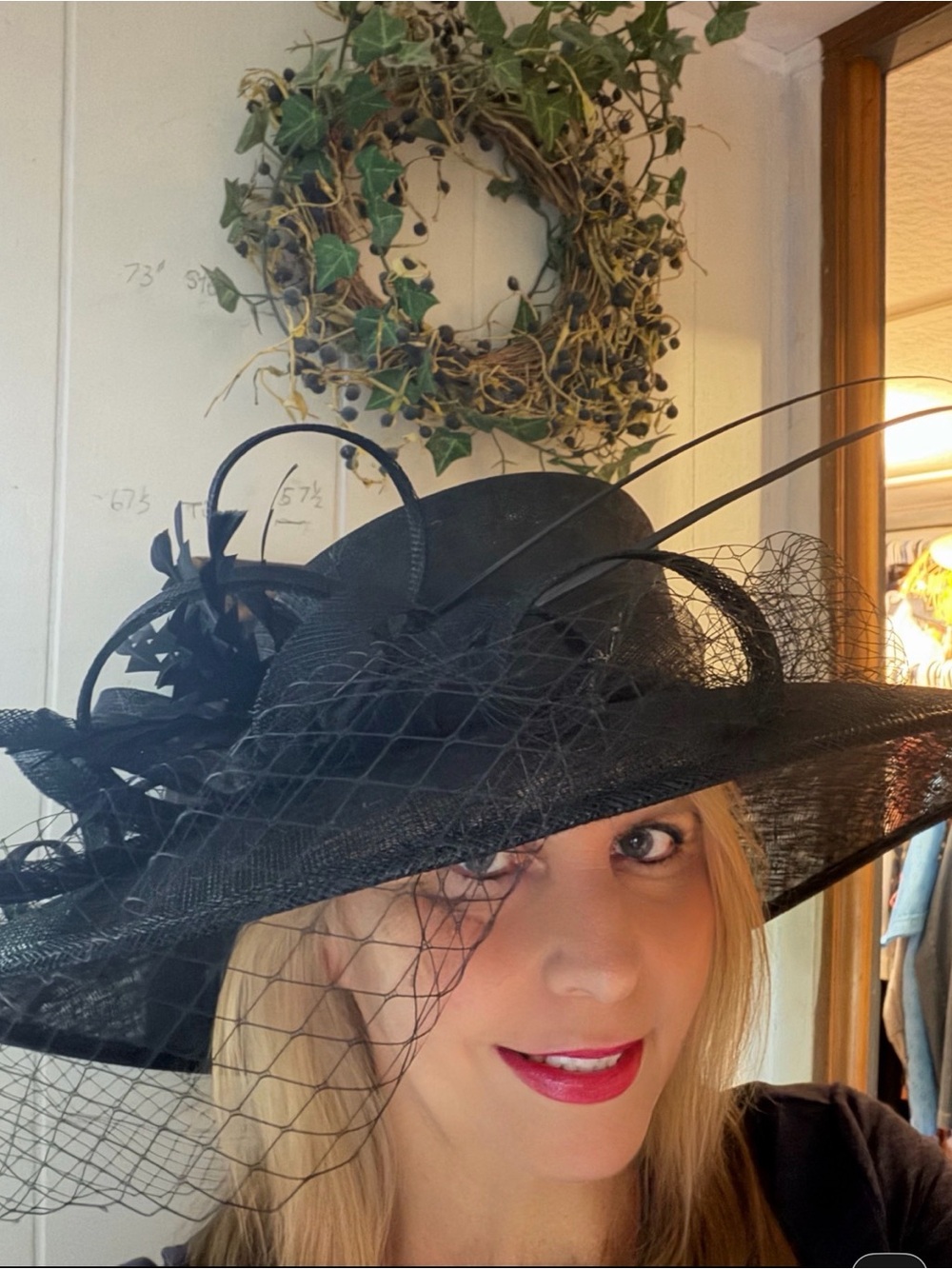Black Wide Brim Sinamay Hat Kentucky Derby Hat